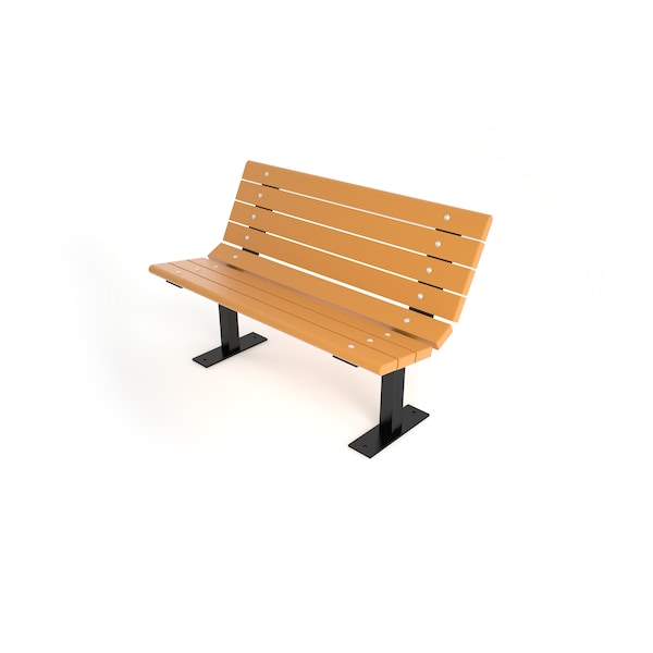 Cedar 4' Contour Bench Surface Mount w/ Black Frame